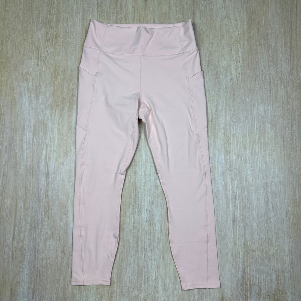 NWT Fabletics Pink Oasis High Waisted Pocket 7/8 Workout Athletic Leggings Large